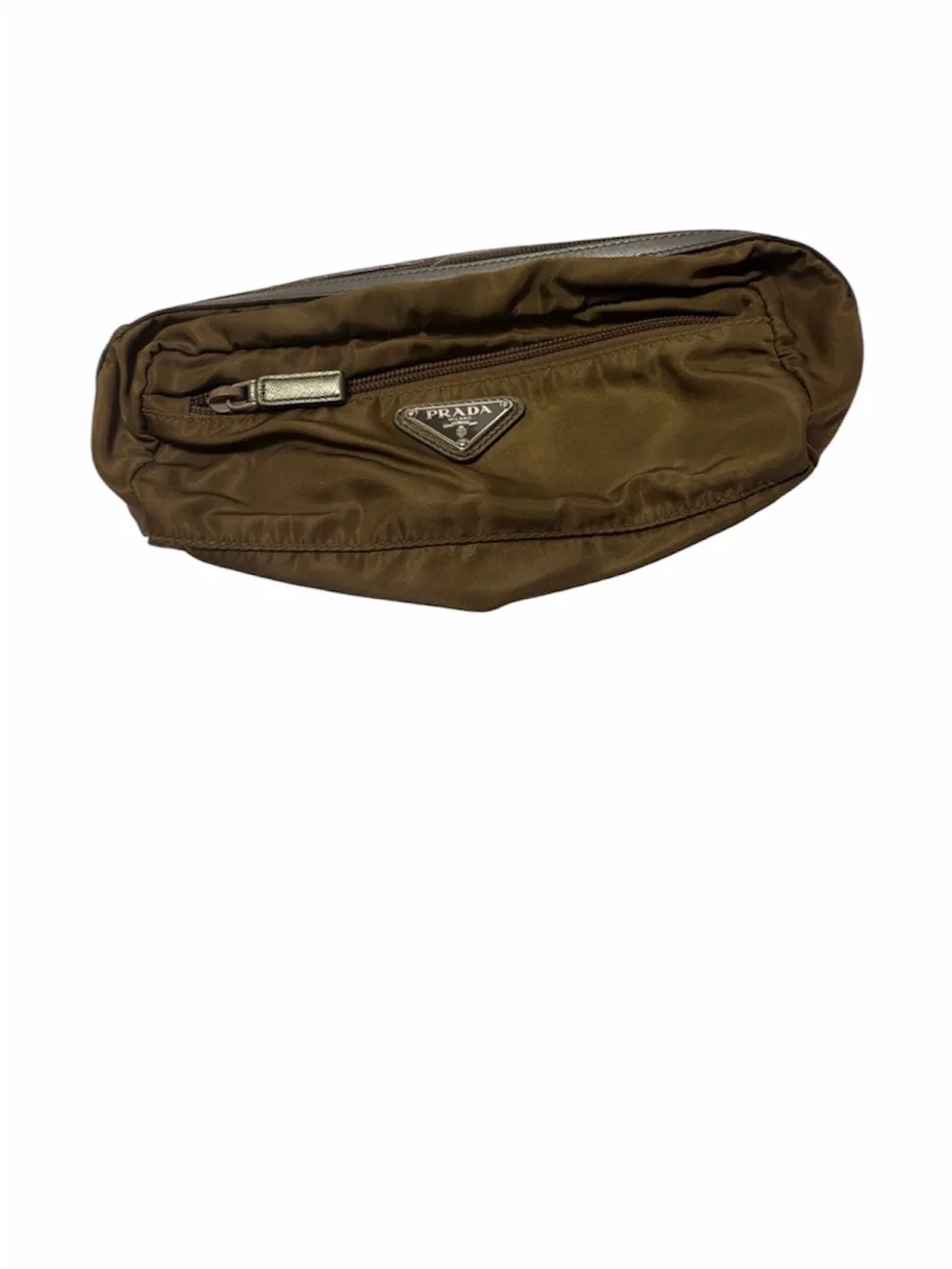 Prada Brown Nylon Belt Bag with Triangle Logo